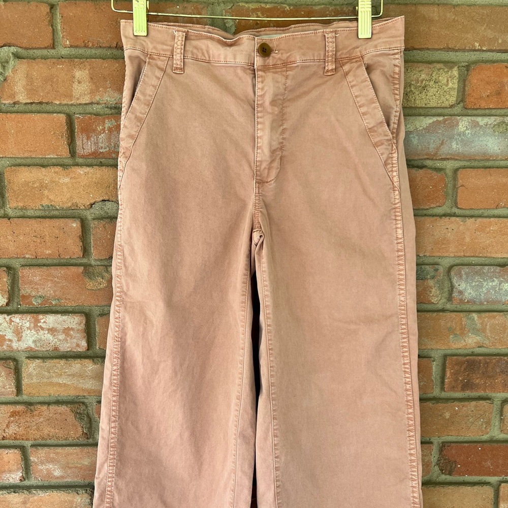 Madewell Dusty Pink Cropped Wide Leg Chinos - Size 25